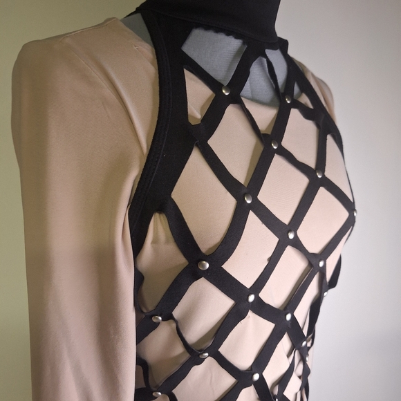 Black Cutout Dress Form with Studs. Size Med/ Large - Picture 5 of 7